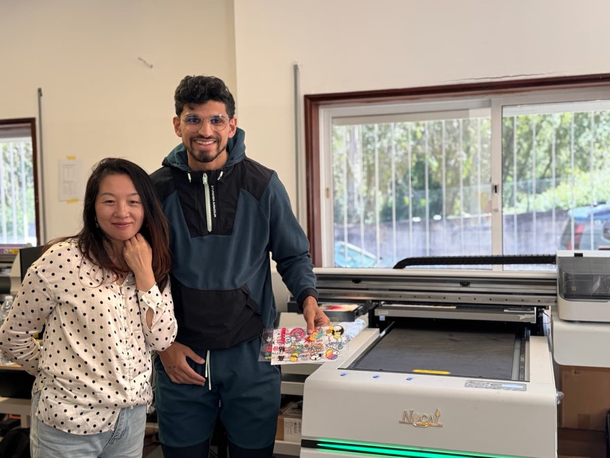 The founders of AdesiivoStudio in their Porto workshop