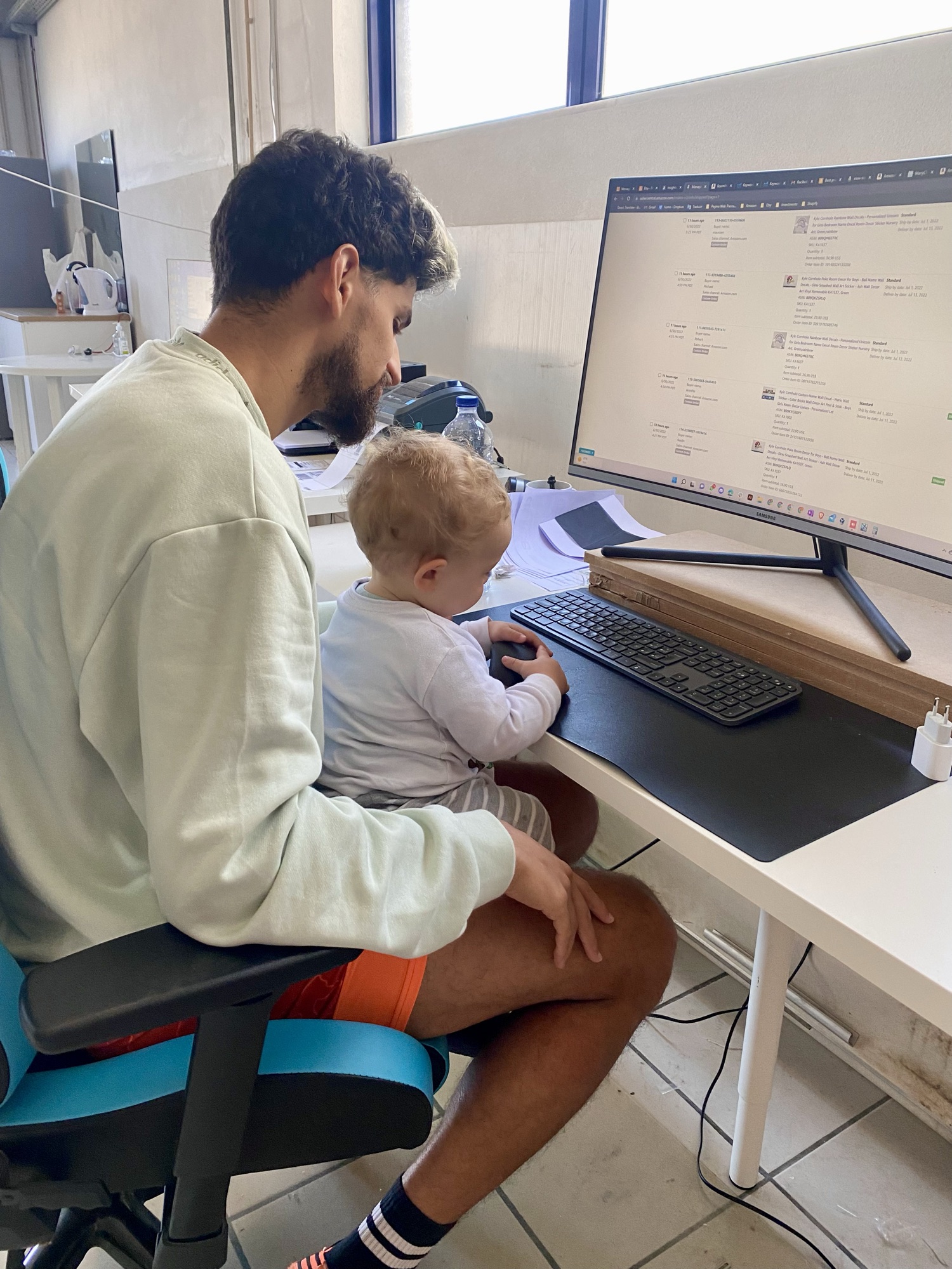 Theo learning the craft from dad