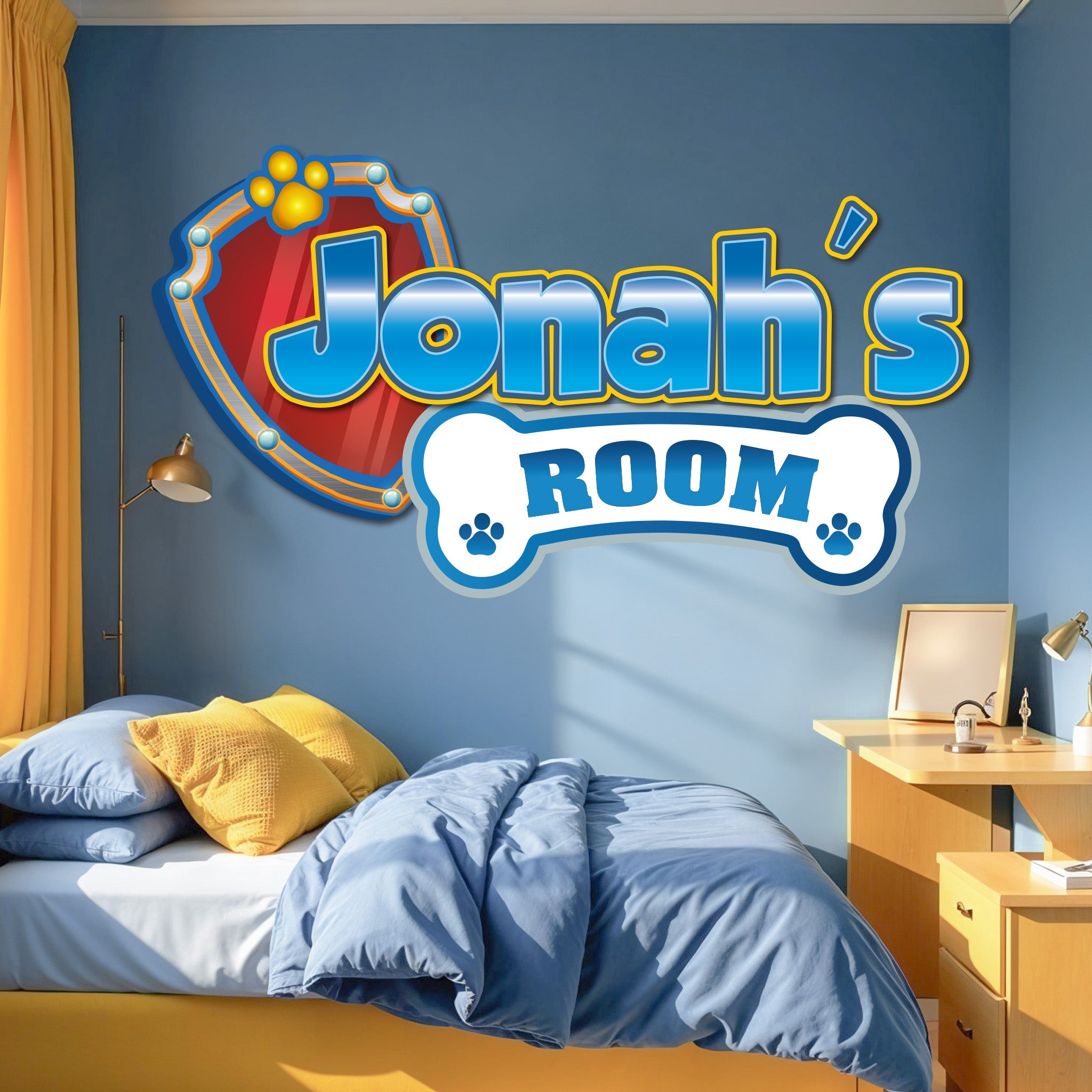 Custom Puppy Rescue Name Wall Decal — Personalized Kids' Room Wall Sticker
