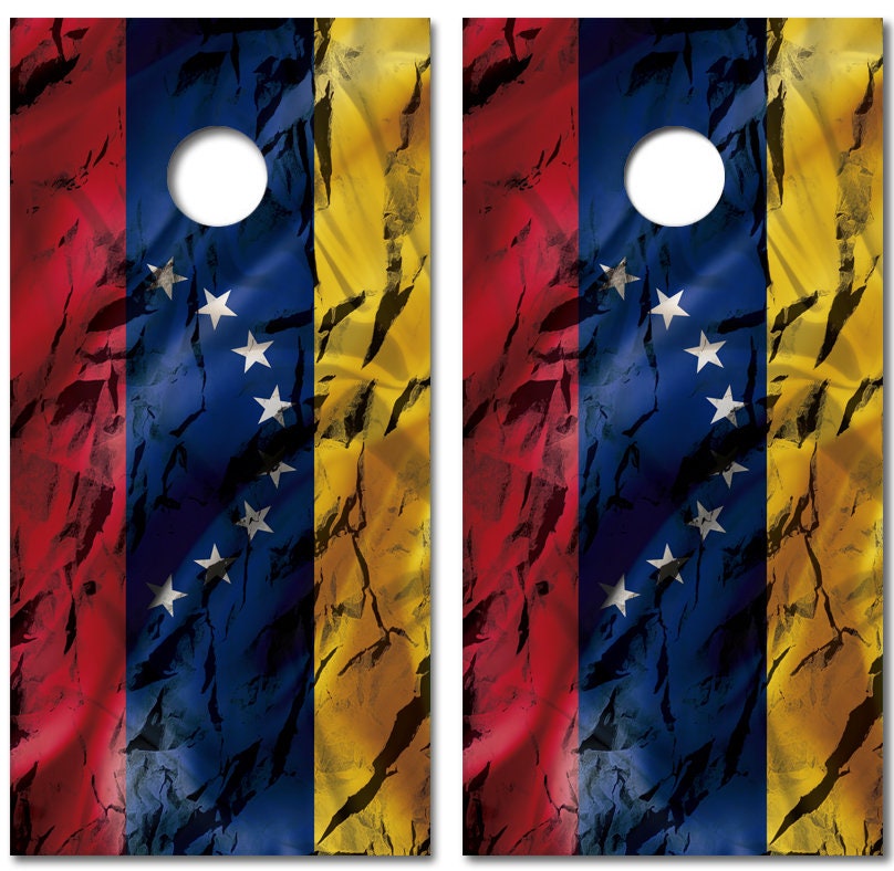 Venezuela Flag Cornhole Vinyl Wrap Decal Sticker 3D Texture Single - Laminated - Style Skin Vinyl Decal for Cornhole Boards