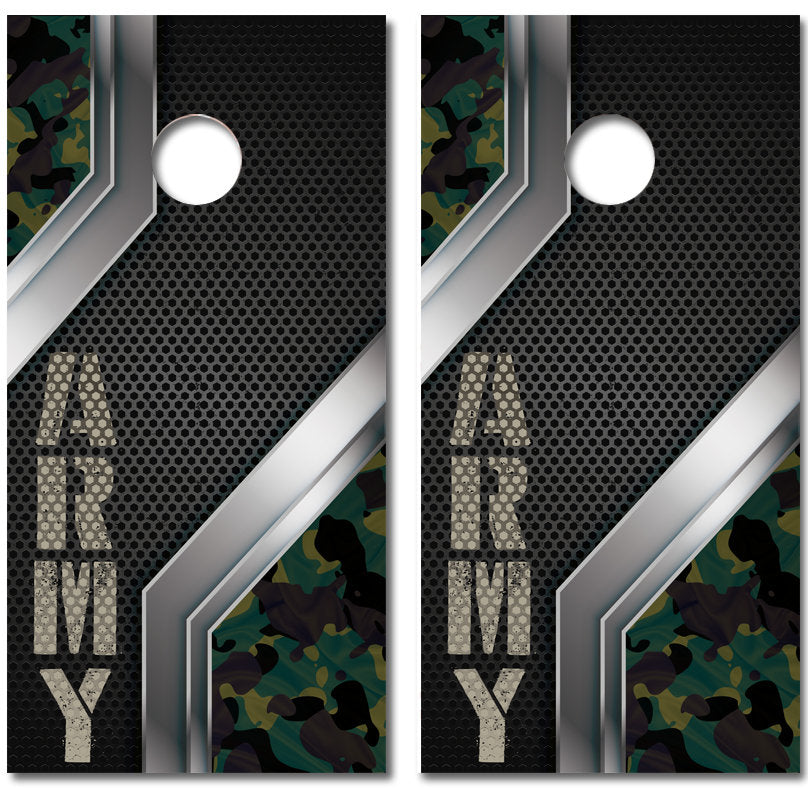 Carbon Fiber Army Style Custom Cornhole Wraps Decal