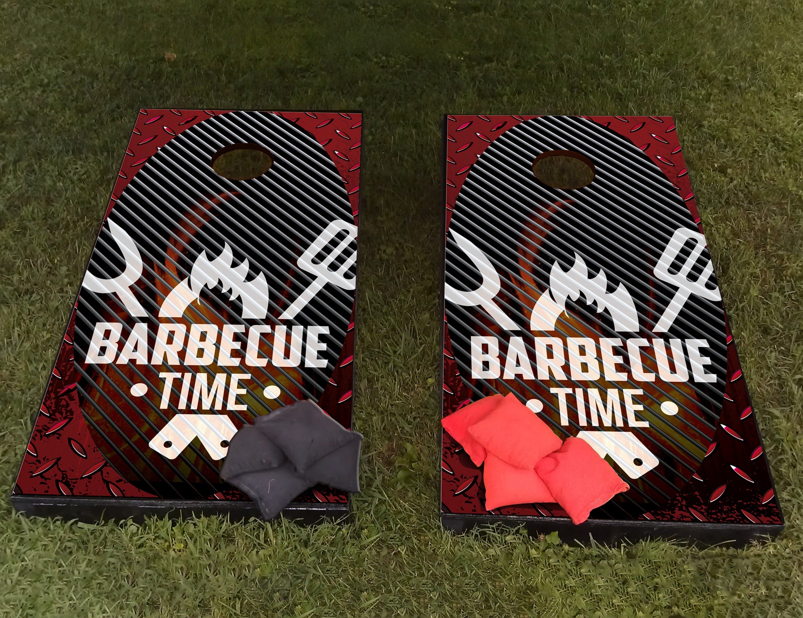 Adesivo Personalizado Barbecue Time para Cornhole