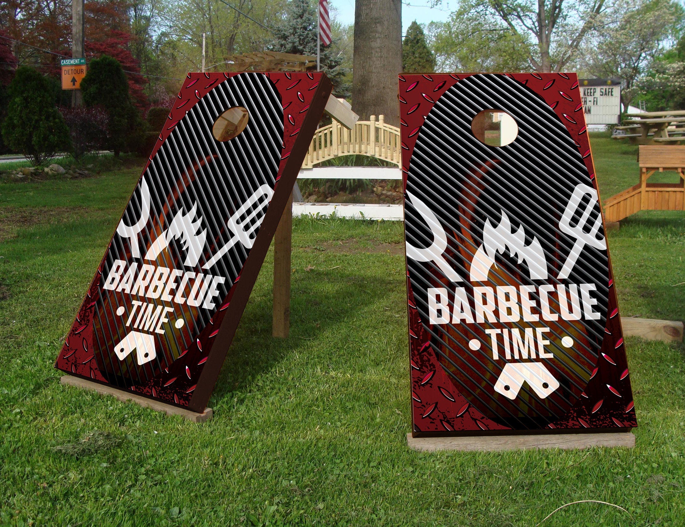 Adesivo Personalizado Barbecue Time para Cornhole