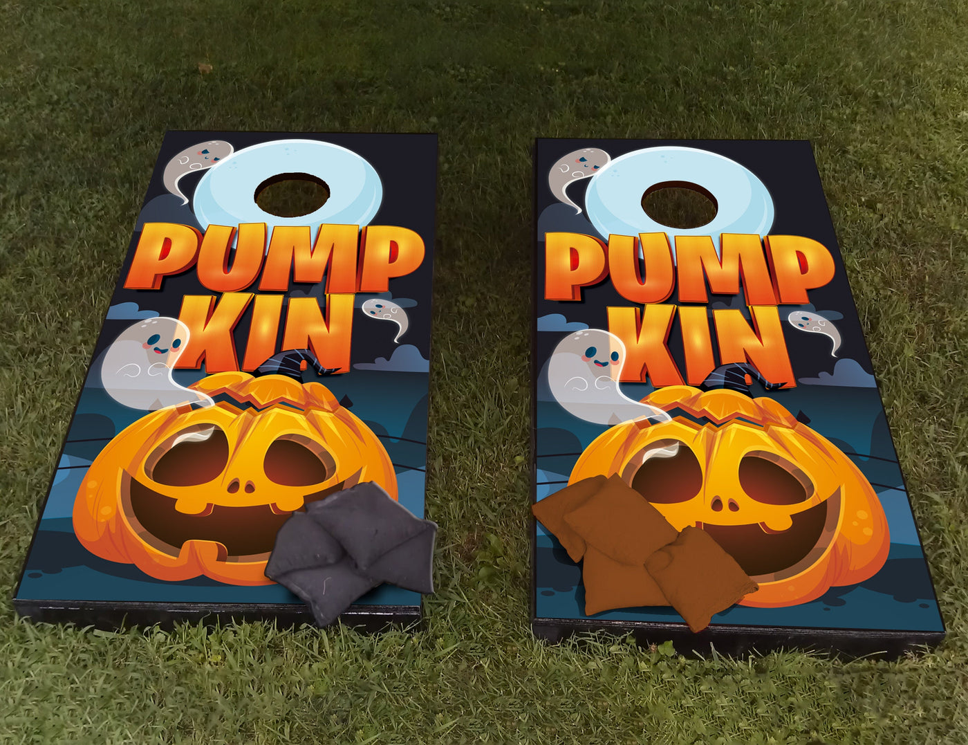 Pumpkin Custom Cornhole Wraps Decal Sticker 3D Texture Single - Laminated - Skin Vinyl Decal for Cornhole Wraps