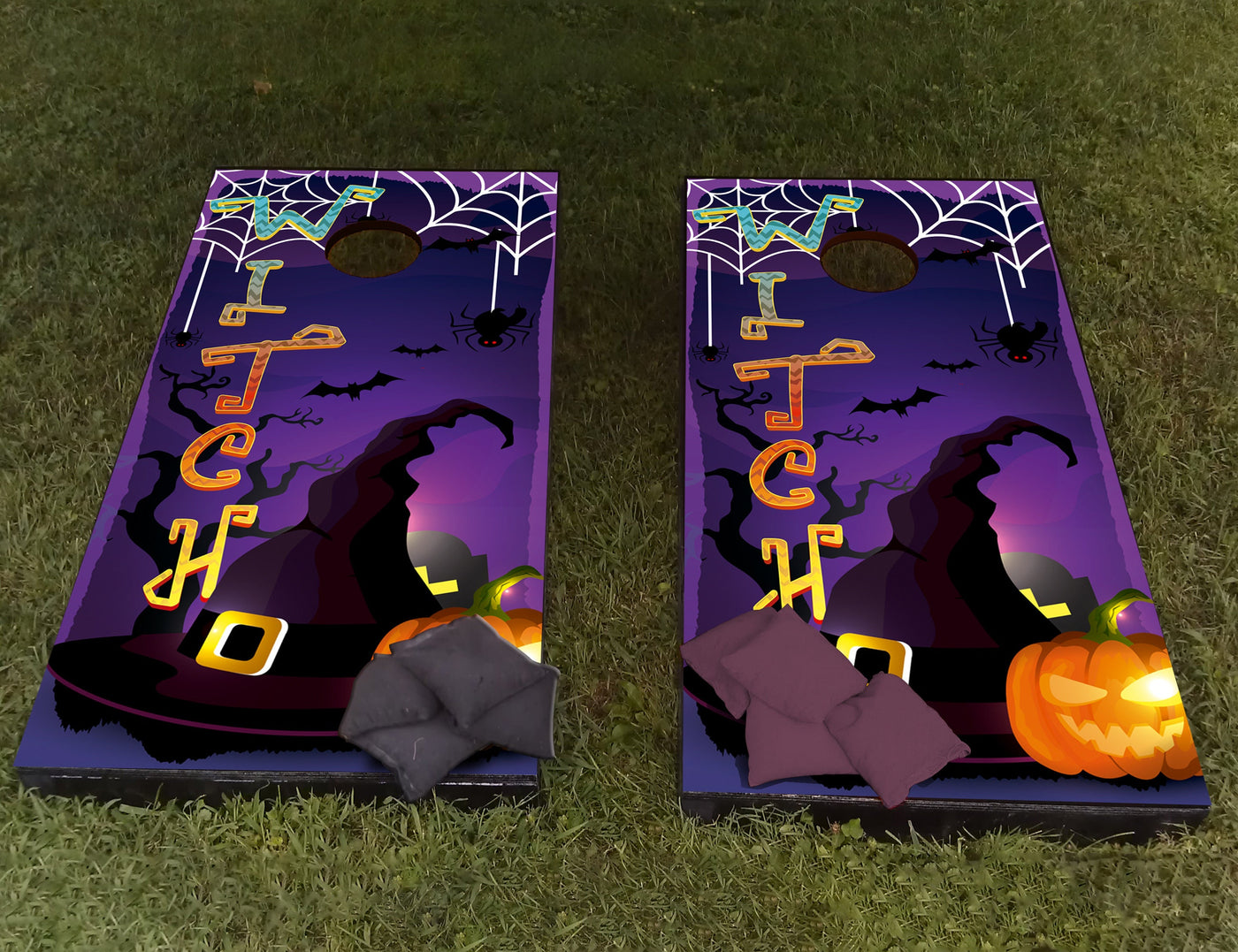 Witch Halloween Custom Cornhole Wraps Decal Sticker 3D Texture Single - Laminated - Skin Vinyl Decal for Cornhole Wraps