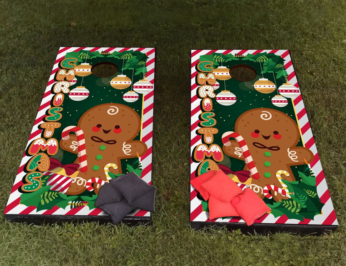 Christmas Day Cornhole Vinyl Wrap Decal Sticker 3D Texture Single - Laminated - American Style Skin Vinyl Decal for Cornhole Boards
