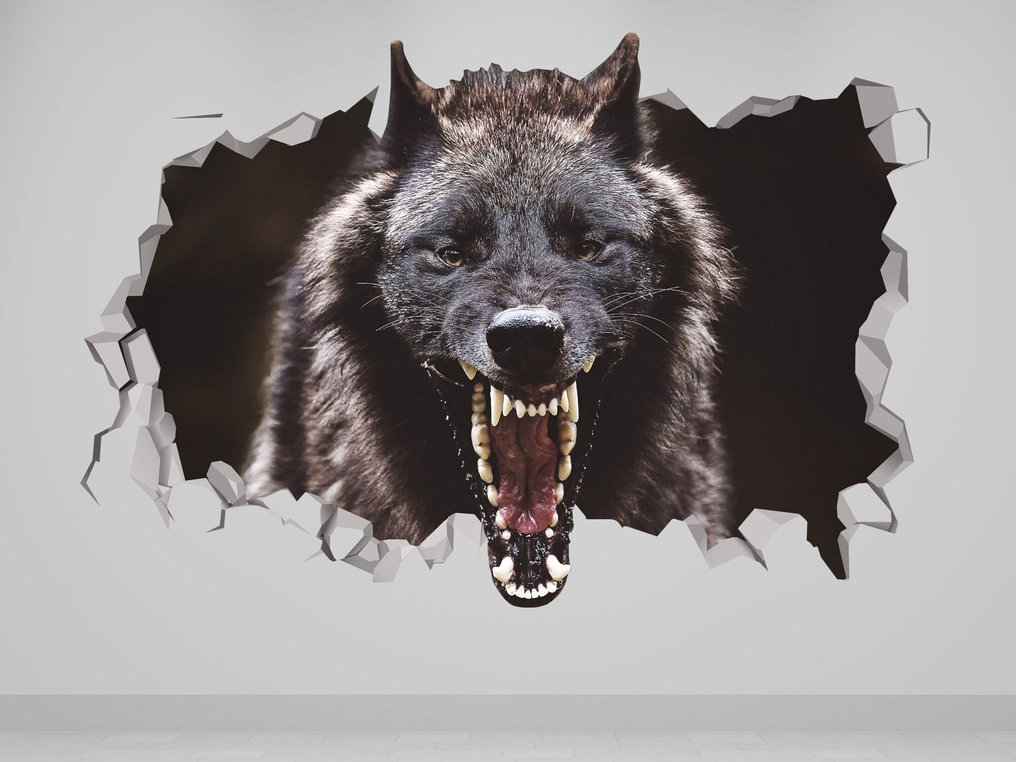 Wolf Wall Decal 3D Art - Wolf Sticker - Forest Animals Decals - Wolf Wall Decor - Home Decor - Wolf Wall Art Prints - Lobo Wall Art Decor