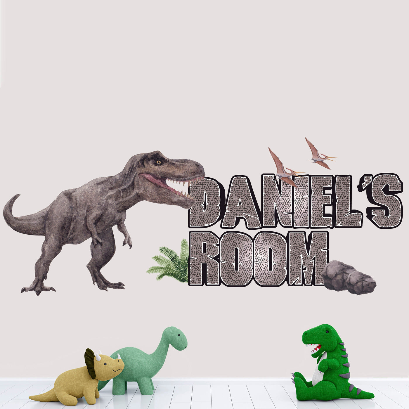 Dinosaur Wall Decal - T-Rex Name Decal