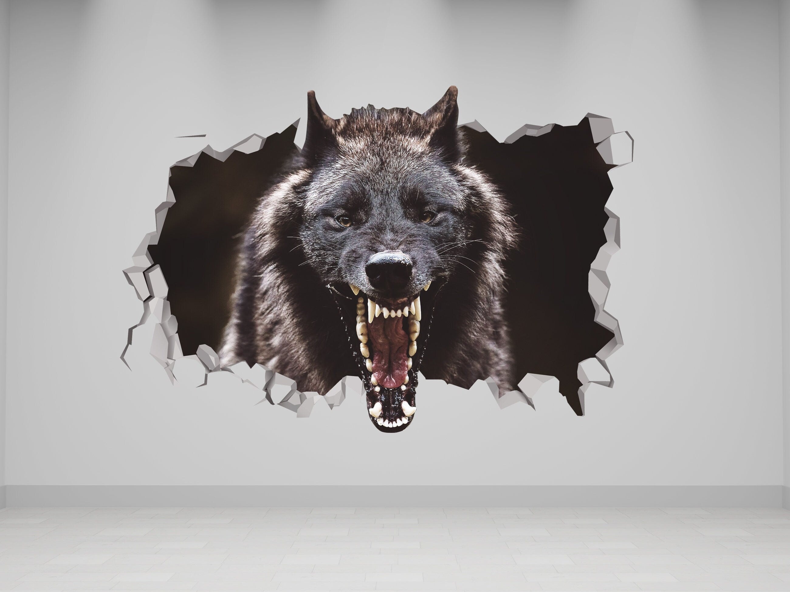 Wolf Wall Decal 3D Art - Wolf Sticker - Forest Animals Decals - Wolf Wall Decor - Home Decor - Wolf Wall Art Prints - Lobo Wall Art Decor