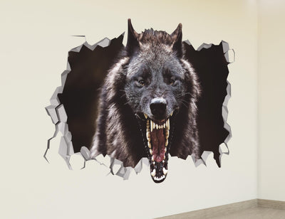 Wolf Wall Decal 3D Art - Wolf Sticker - Forest Animals Decals - Wolf Wall Decor - Home Decor - Wolf Wall Art Prints - Lobo Wall Art Decor