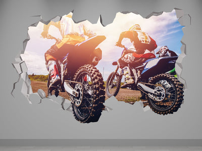 Motorcycle Decal - Motorcycle Sticker 3D - Motorcycle Wall Art for Room Decor - Motocroos Decor for Kids - Motorcycle Stickers for Walls