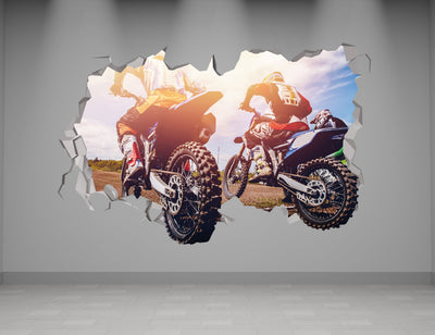 Motorcycle Decal - Motorcycle Sticker 3D - Motorcycle Wall Art for Room Decor - Motocroos Decor for Kids - Motorcycle Stickers for Walls