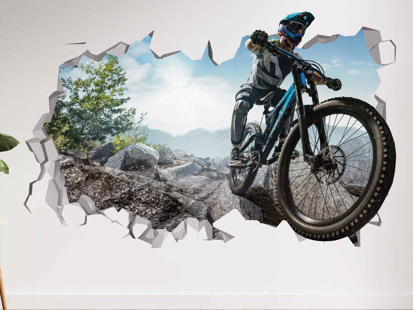 Mountain Bike Wall Decal - Bike Decal - Bike Stickers - Motorcyle Decal - Bike Art 3D Wall Decal - Mountain Bike Gift - Mountain Bike Decal