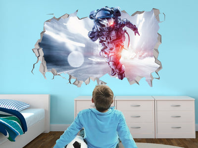 Astronaut Wall Decal -  Space Nasa removable wall decal - Astronaut Moon Space Decor - Astronaut kids room wall decal - Astronaut Art 3d
