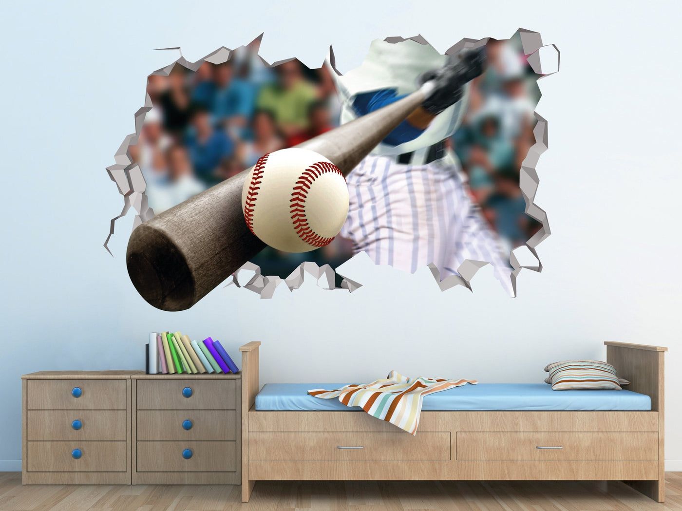 Decalque de parede de beisebol - Aniversário de beisebol - Decoração de bola de beisebol - Clipart de beisebol 3d - Sala de estar de beisebol - Arte de adesivos de beisebol para quarto