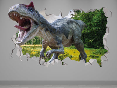 Decalque de parede de dinossauro - T Rex Dinosaur 4k Decor -Dinosaur - Animal Jungle Sticker - Dino Wall Art - Dino Wallpaper - Dino Room Decor Nursery