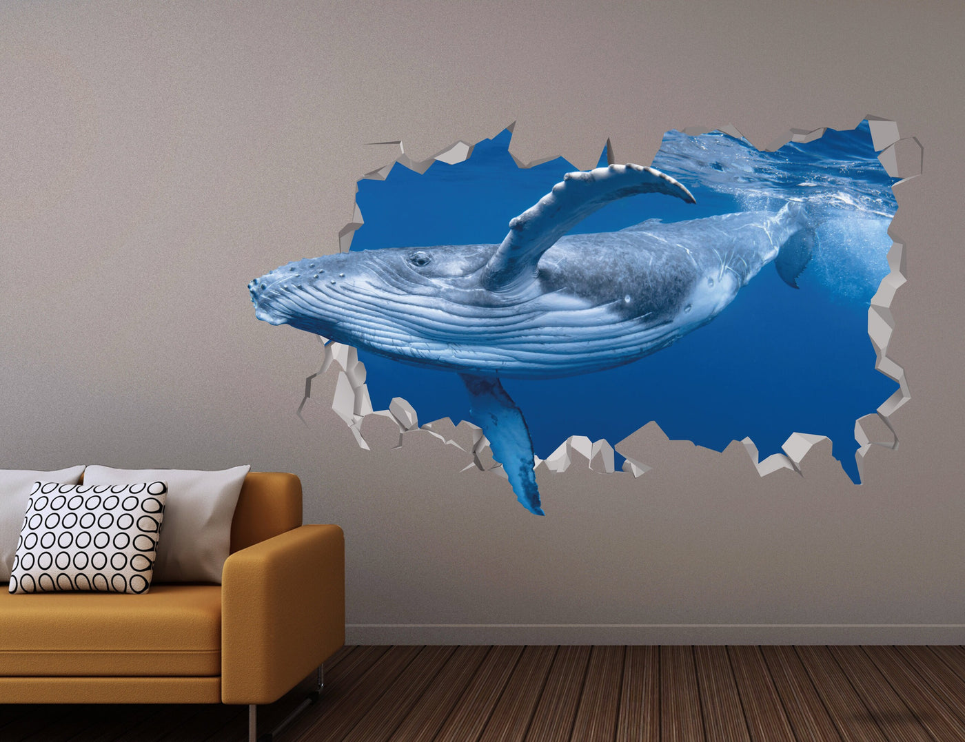 Whale Sticker, Ocean Animal Nursery Sticker, Waterproof Vinyl Art Sticker Decal- Animal 3d-Whale Sticker Art-Printable Planner Stickers