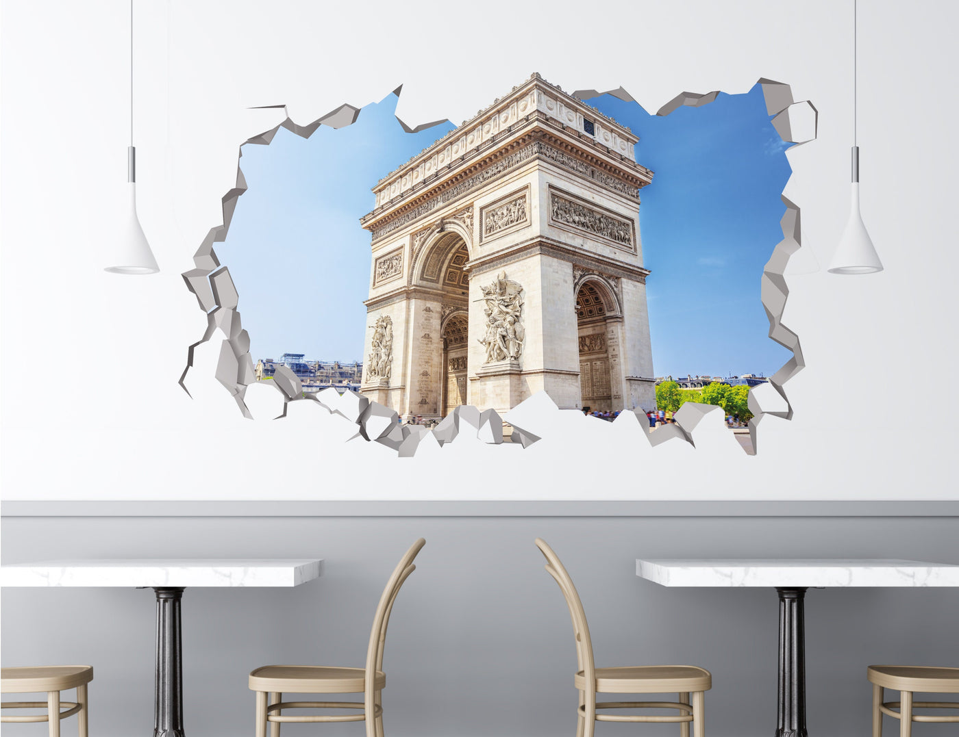 Adesivo do Arco do Triunfo, Adesivo de Paris, Adesivo de arte em vinil do Arco do Triunfo Decal-3d - Adesivo do Arco do Triunfo Arte - Adesivos de planejador para impressão