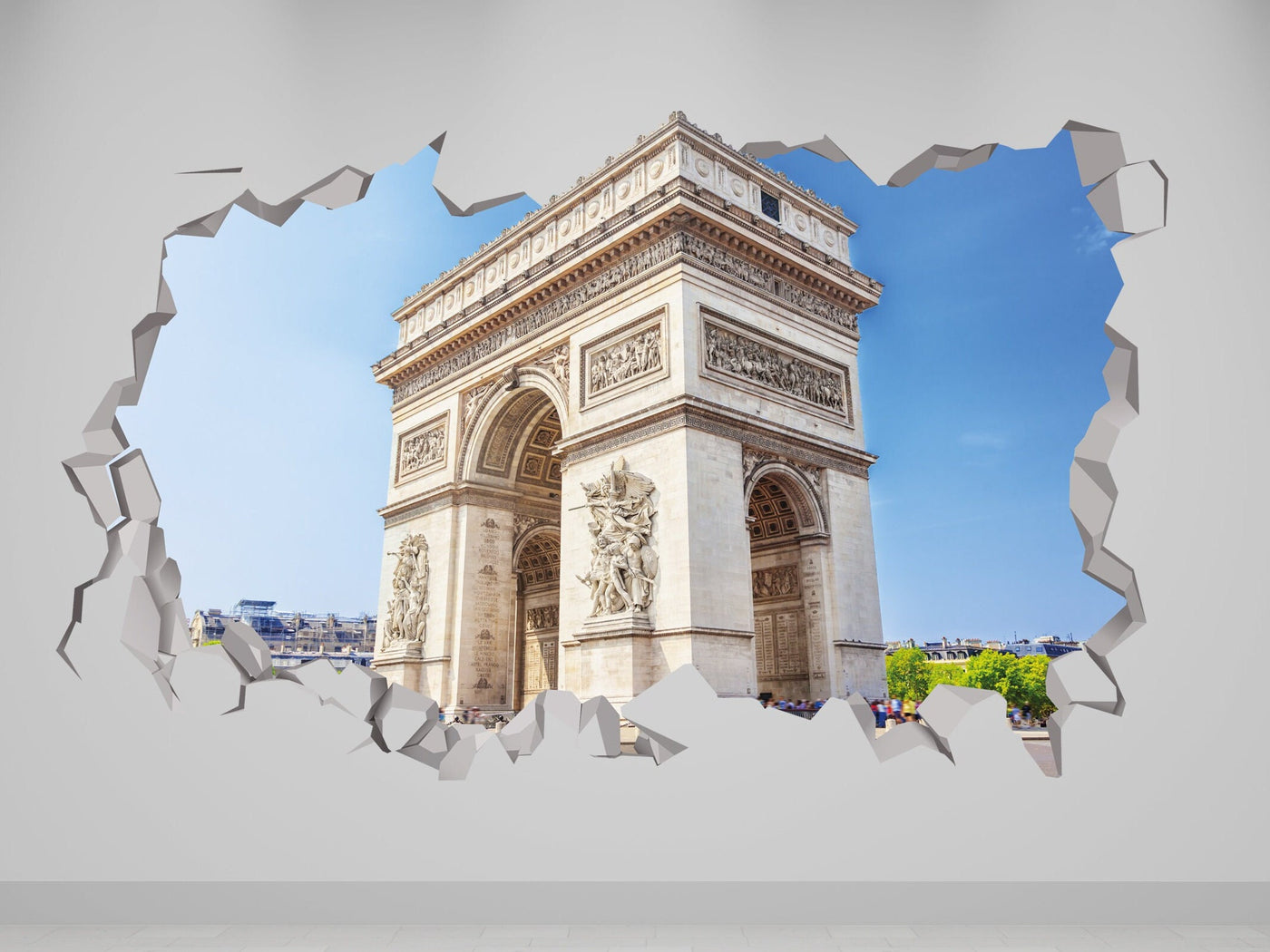 3D Arc de Triomphe Paris Vinyl Art Sticker Decal