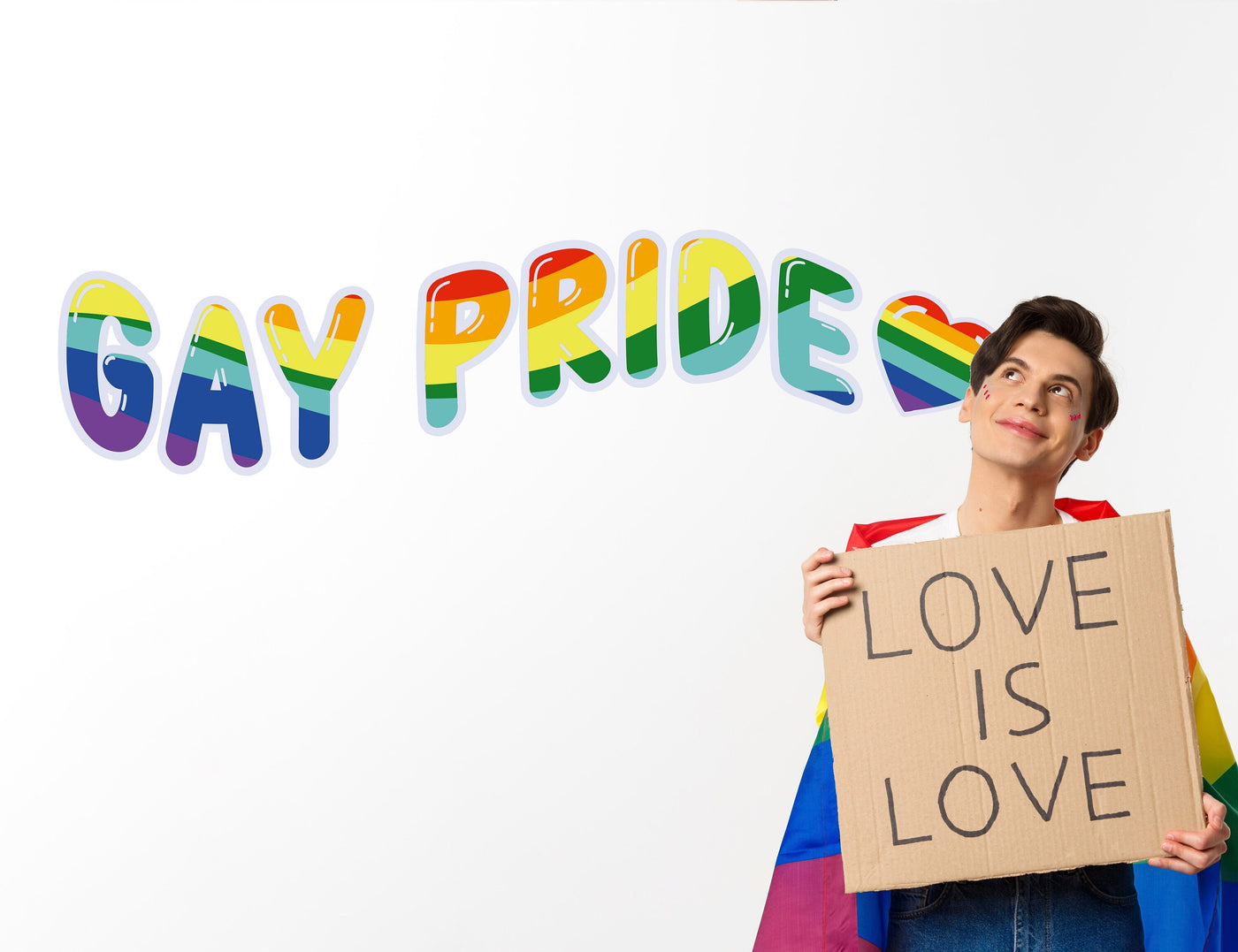 Decalque de parede do orgulho gay para quarto, decalques de escritório inclusivos, comemorando a diversidade, decalques de parede do mês do orgulho, decalques de dormitório de homenagem