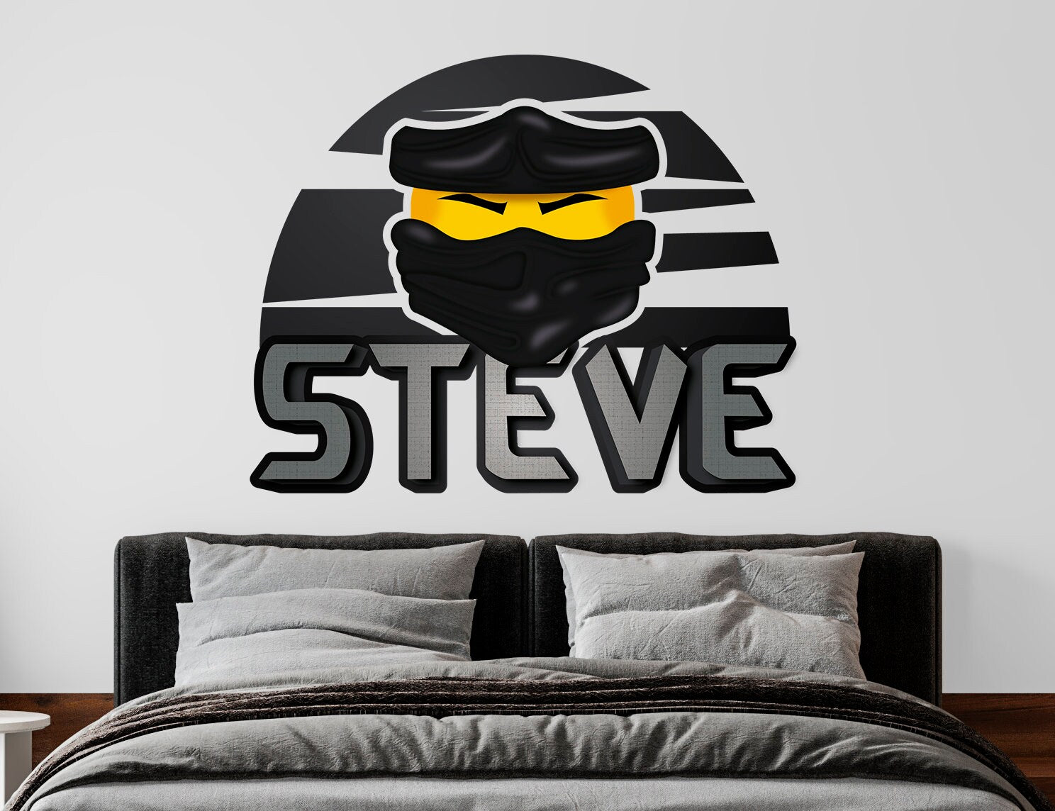 Personalized Ninja Wall Decal - Samurai Custom Name - Vibrant Vinyl Stickers for Kids Room Decor - Ninja-Themed Design - Customizable Gift