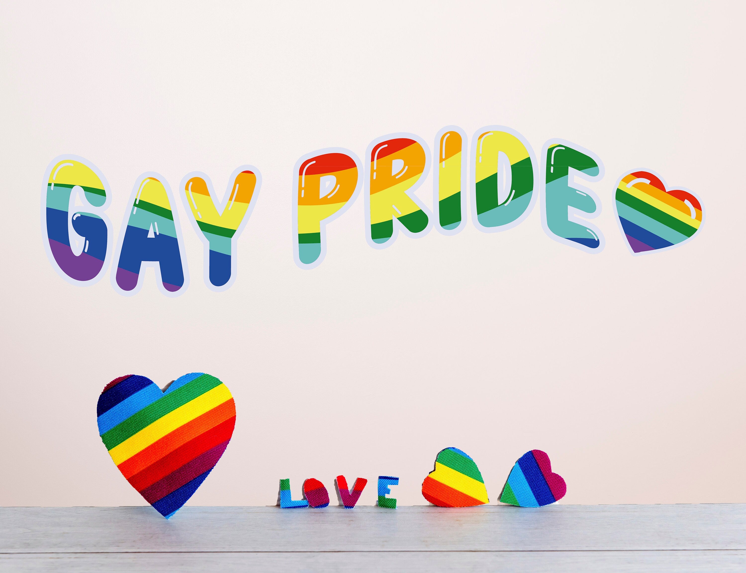 Gay Pride Wall Decal for Room - Inclusive Office Decals - Celebrating Diversity Wall Decals - Pride Month Tribute Dorm Decals