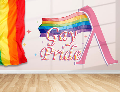 Decalque de parede da bandeira do orgulho gay para quarto - suporte com decoração de escritório do orgulho - decalques de parede comemorando a diversidade - decalques coloridos do dormitório do orgulho